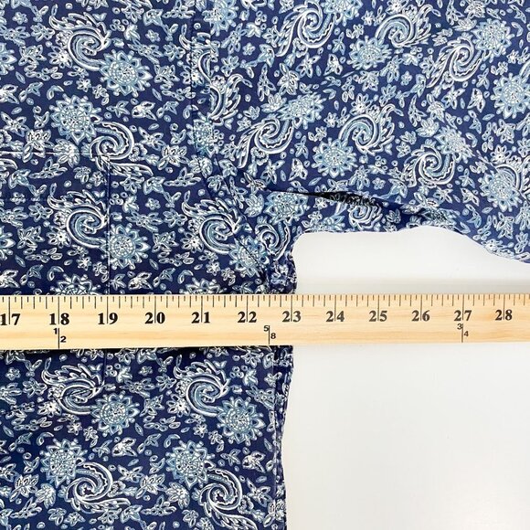 Evergreen Shirtmakers Sportsmen's Full Fit Short Sleeve Blue Floral Button Down - Picture 6 of 7